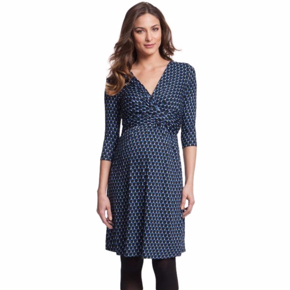 Seraphine Blue Patterned Midi Dress